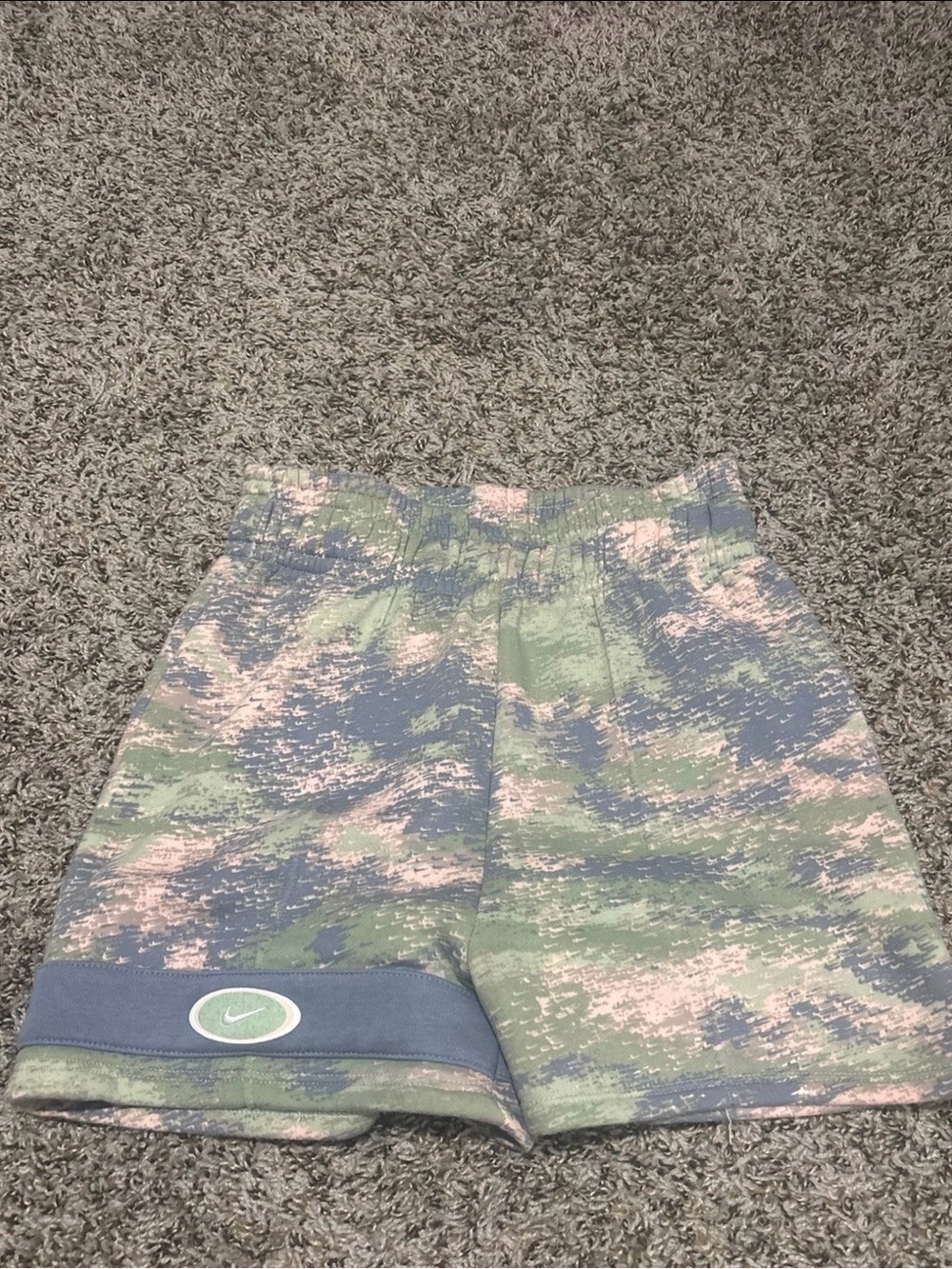 Nike Pastel Camo Elastic Waist Shorts - Green & Pink